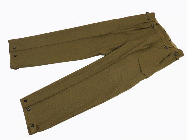 1950's Australian Army BD Battle Dress Trousers Green Brown Wool Trousers Size 15 Field Trousers