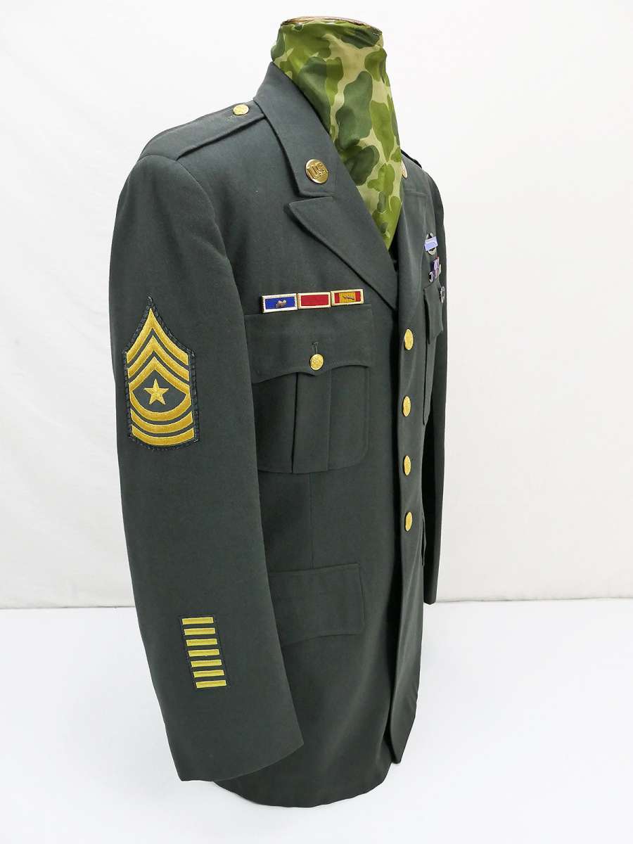 US ARMY Uniform Coat Man's Serge Green 1957 Airborne Special Forces 40L  Korea Vietnam | Lomax Militaria