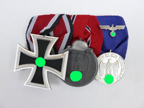 Wehrmacht WK2 3er Ordensspange EK2 1939 , Winter Battle , Service Award 4 Years