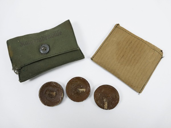 Wehrmacht small assortment sewing kit comrade aid 3x bunker candles dust goggles