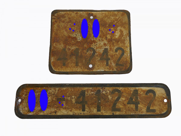 #F/ Waffen SS set license plate KFZ license plate Kübelwagen VW82 Schwimmwagen VW166 RUSTY