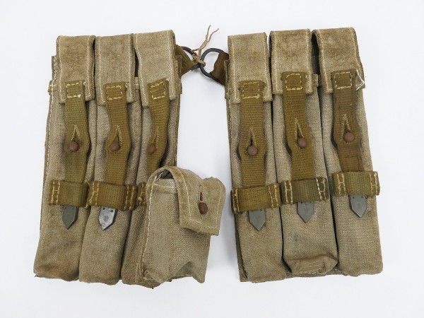 #A1 Wehrmacht DAK Afrikakorps pair MP 38/40 magazine pouches MP38 MP40 web linen bag