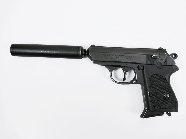 Wehrmacht police short pistol cal. 7.65 automatic pistol Deko PPK with silencer