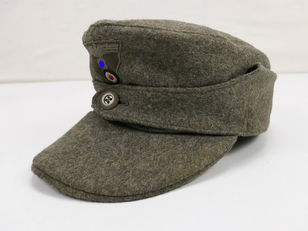 Wehrmacht M43 1-button field cap woolen cloth with original trapeze effects Baschlik cap size 57