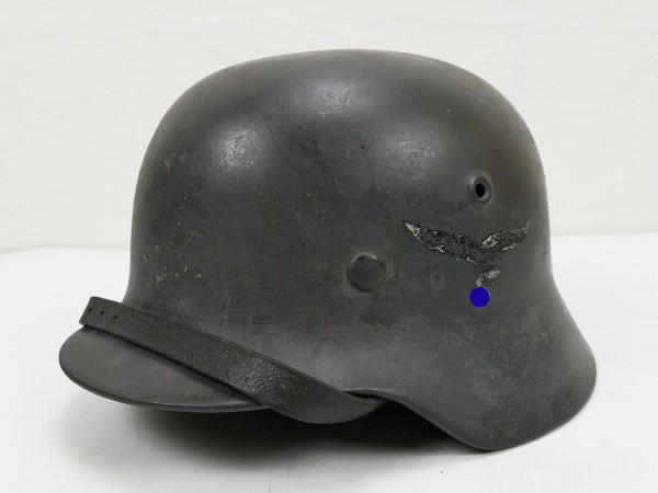 Original Luftwaffe M40 steel helmet SD helmet ET64 1 badge helmet lining and chinstrap