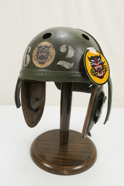 SINGLE PIECE US WW2 602nd Tank Destroyer HELLCAT tank helmet Tanker helmet M-1938 tank helmet
