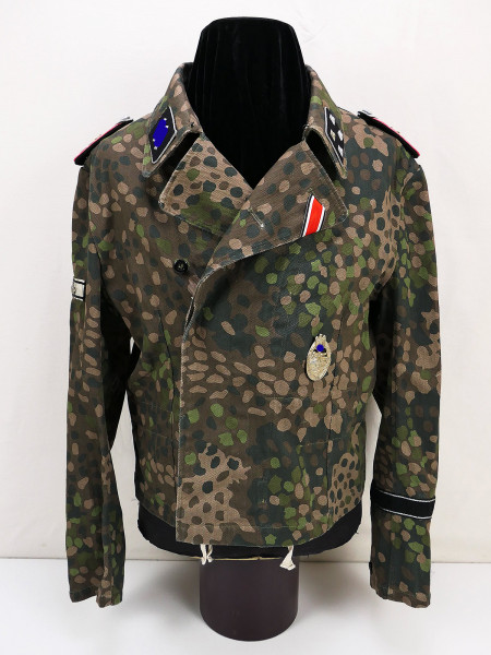 Waffen SS pea camouflage armored jacket Sturmbannführer LAH Leibstandarte camouflage jacket uniform