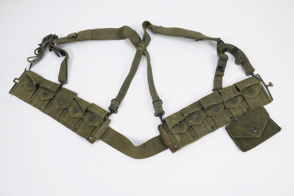 US ARMY WW2 Belt Cartridge M-1923 Garand M1 with First Aid Pouch 1944