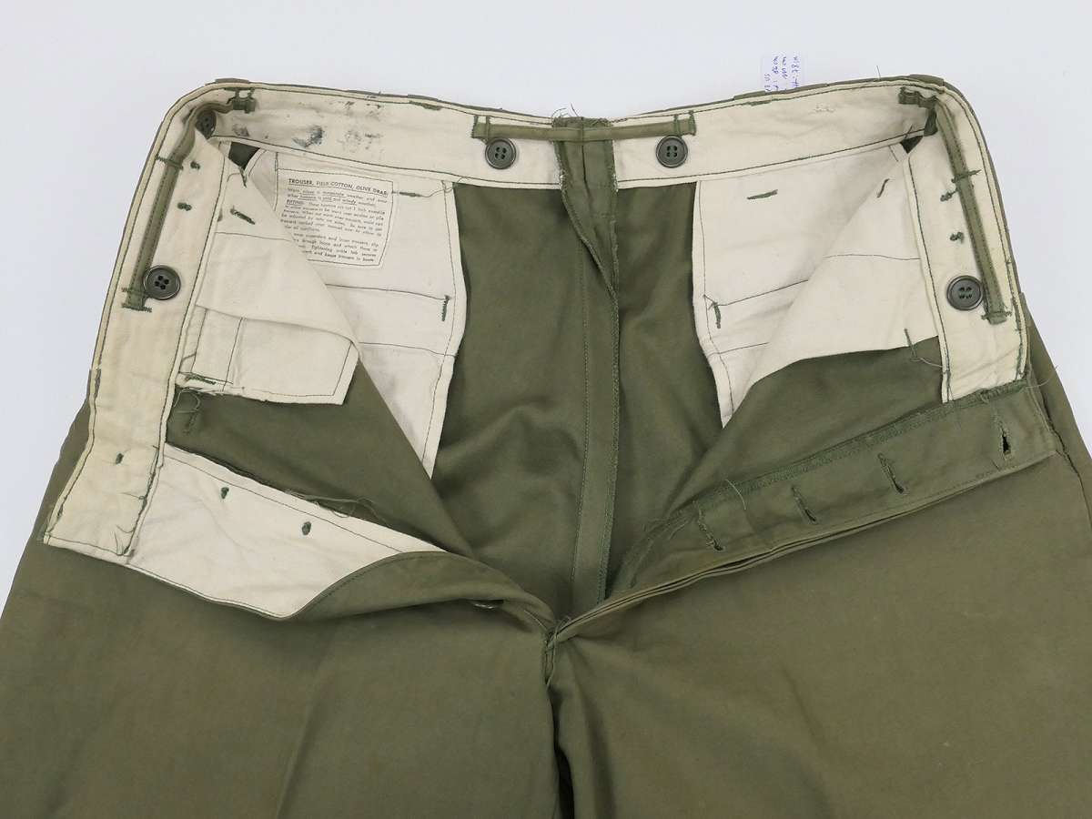 Korea War US M43 Trouser Field Cotton Olive Drab Uniform