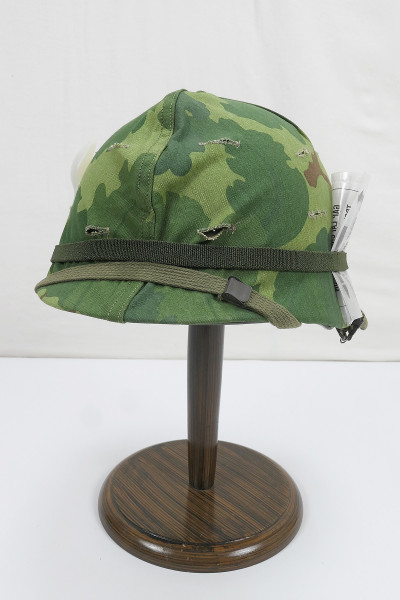 US ARMY Vietnam M1 steel helmet with Mitchell helmet cover and liner