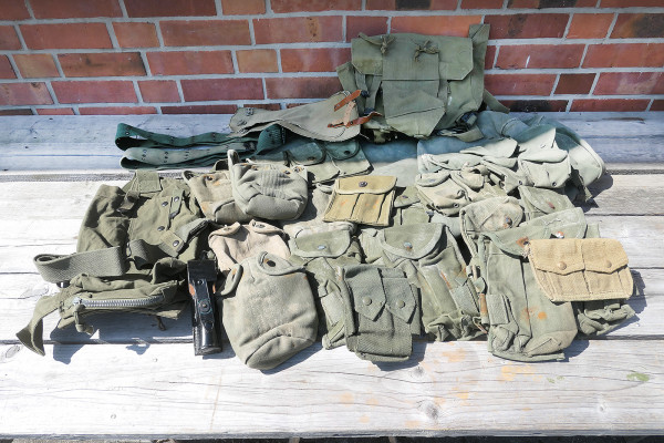 Miliaria mixed lot US 80s pants 90s field shirts helmets equipment ....15KG
