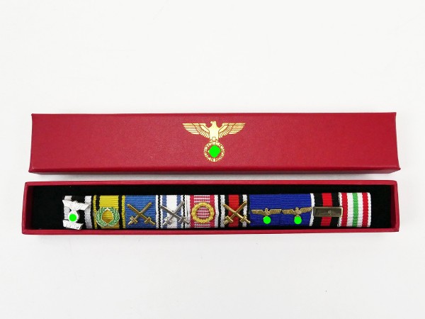 Wehrmacht ribbon clasp 10s with overlays medal clasp GFM Rommel in case