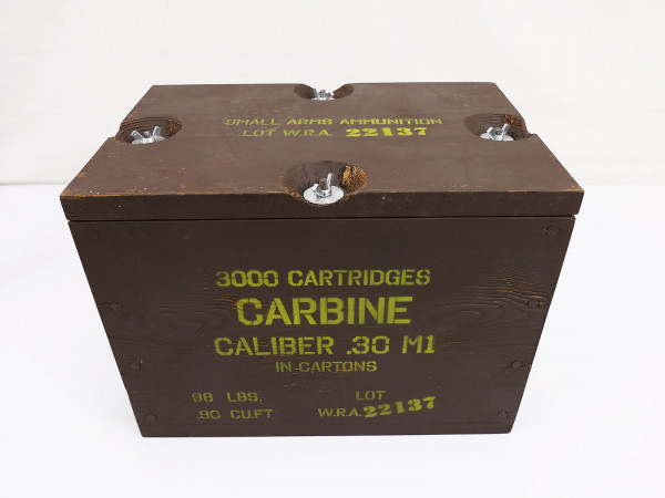 US WW2 ammunition box Carbine Cal .30 M1 for 3000 cartridges Small Arms Ammunition wooden box