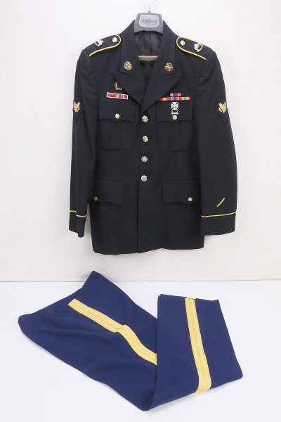 US ARMY Uniform Blue Dress Uniform Jacket with Badge + Pants
