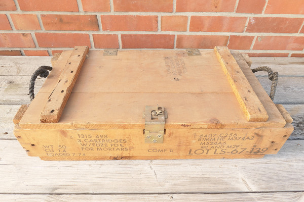 #1 US Army Ammunition Wooden Box Ammunition for Smoke Cannon Wooden Box Ammunition