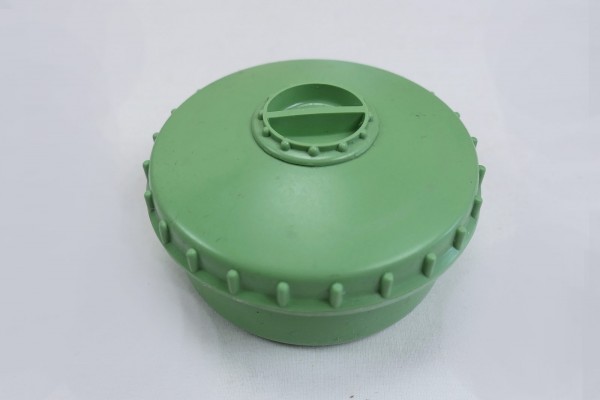 Wehrmacht butter dish storage tin with shaker salt pepper green light
