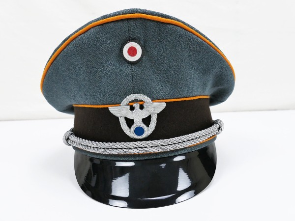 Wehrmacht visor cap officer gendarmerie size 58 with metal effects