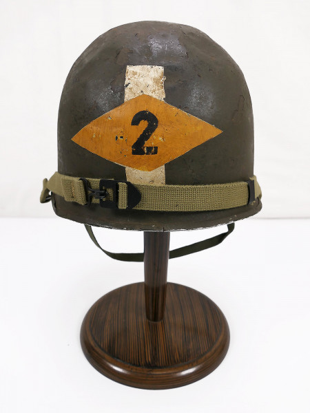 #2/ US ARMY Type WW2 M1 steel helmet Captain 2nd RANGER Batt. painting helmet + liner + chinstrap