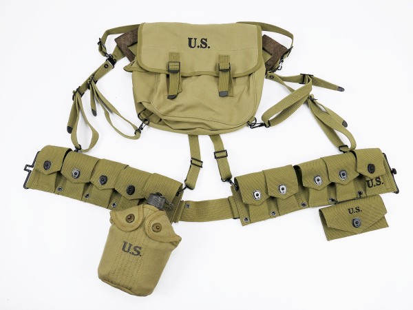 US WW2 Paratrooper Basic Webgear Kit Coupling Gear Paratrooper Equipment Garand M1