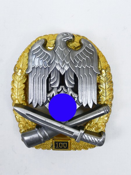 Wehrmacht General Assault Badge JFS with Mission Number 100