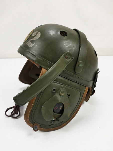 SINGLE PIECE US WW2 602nd Tank Destroyer HELLCAT tank helmet Tanker helmet M-1938 + headphones