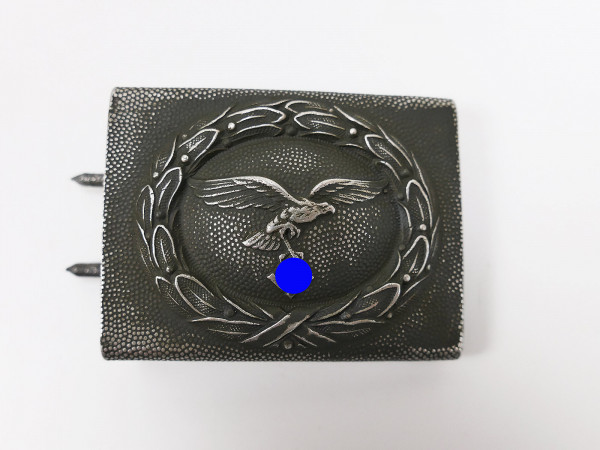 Single piece - Luftwaffe aluminum 2nd model belt buckle C.T.D. Fallschirmjäger LW grey-blue