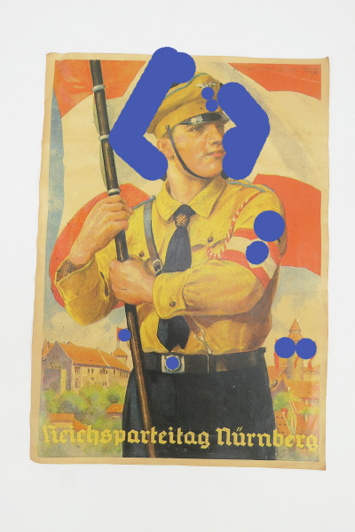 Vintage picture propaganda poster - Reichsparteitag Nuremberg HJ Pimpf
