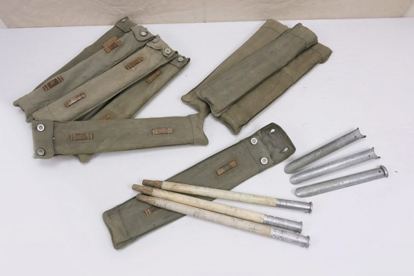 Type Wehrmacht tent pole bag with 3 tent poles and 3 pegs WK2 Armeeware