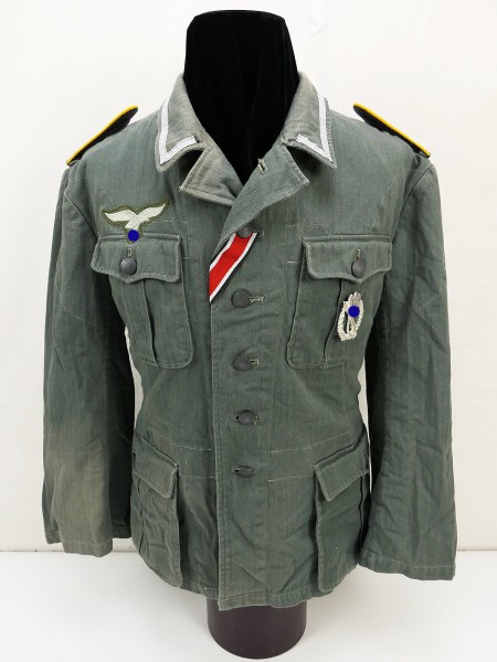 M40 Drillich field blouse Luftwaffe field division Drillich jacket shortened with effects from museum