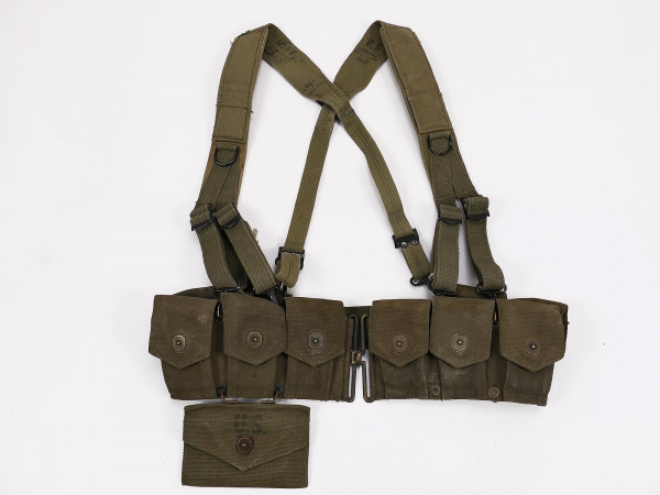 US ARMY Belt Cartridge Garand M1 with Suspenders and First Aid Kit Pouch