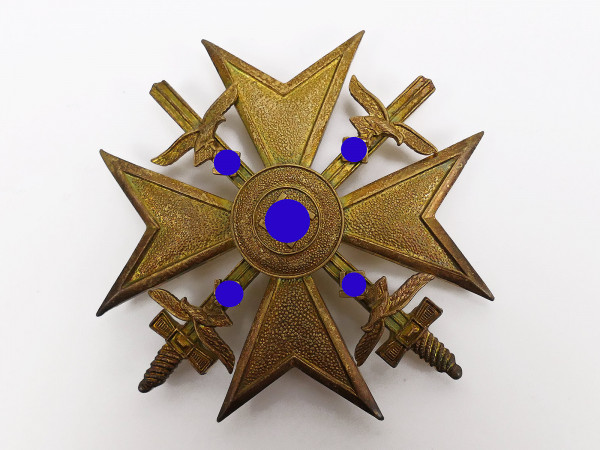 Spanish Cross with Swords Gold multi-piece / Cross of Honor for Survivors of German Fighters in Spain