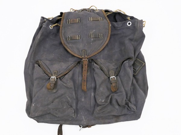 Original Luftwaffe backpack 1940 blue gray with leather shoulder strap