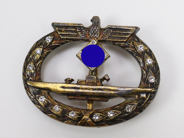 Antique Kriegsmarine submarine war badge with diamonds Karl Dönitz