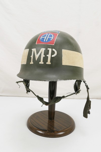 82nd Airborne VET US ARMY Type WW2 M1 Steel Helmet MP Military Police + Paratrooper Liner