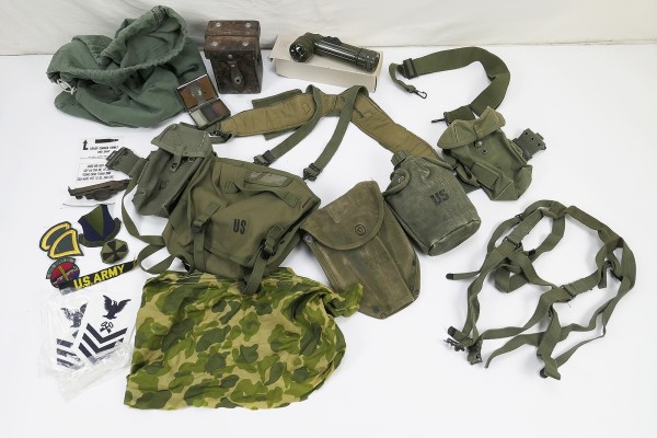 #7 Type M-1956 webbing US Army Vietnam assault luggage - Pistol Belt Bags Pouches Cover Torch Patches