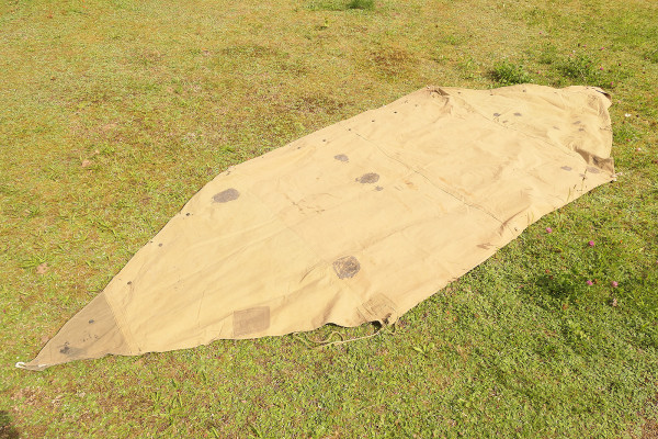 US tent canvas shelter tent half 1944 - damaged