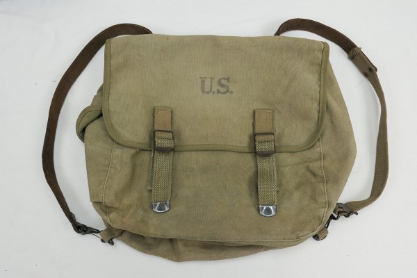 Original US Army M-1936 Musette Bag Combat Bag M36 Khaki Conversion to School Bag