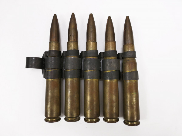 5x Deco cartridges .50 Cal on belt dummies US caliber 50