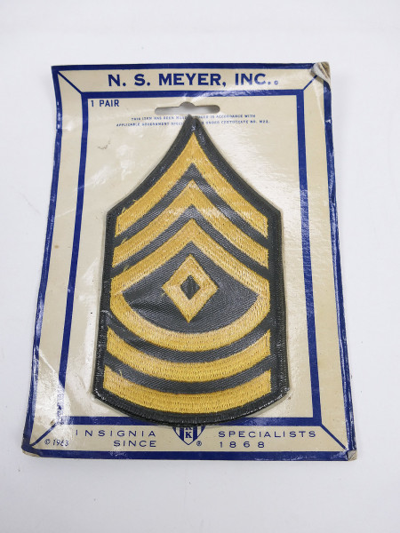 VIETNAM 1963 Pair of Original US Ranks Badges - First Sergeant - Uniform Rank Badge