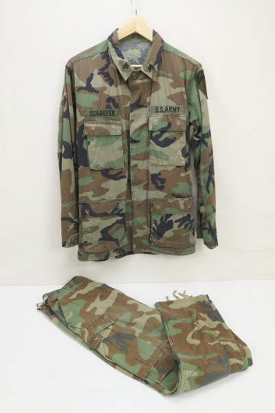 US Army Field Shirt and Field Pants Camouflage BDU Woodland Hot Weather Berlin Brigade Sgt - Small