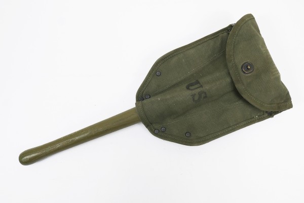 #17 ORIGINAL US ARMY WW2 Klappspaten mit Tasche Entrenching Tool