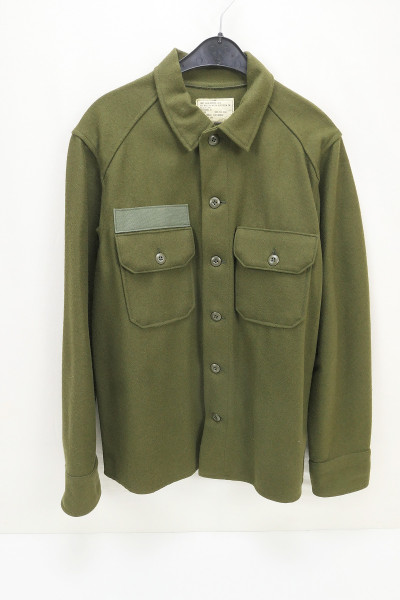US ARMY Vintage Cold Weather Shirt Field Wool Olive Green OG 108 - Medium