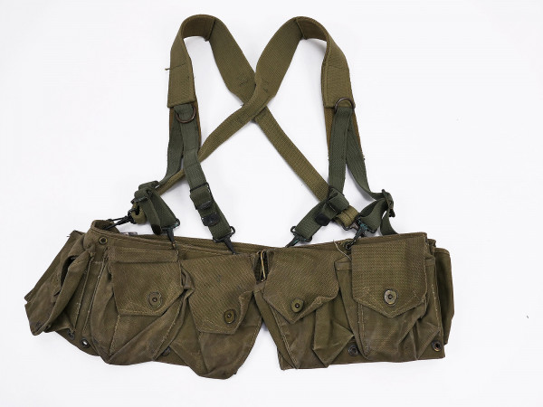 Type WW2 US Army SET B.A.R. Ammo Belt Browning Automatic Rifle + Suspenders Munitions Koppel