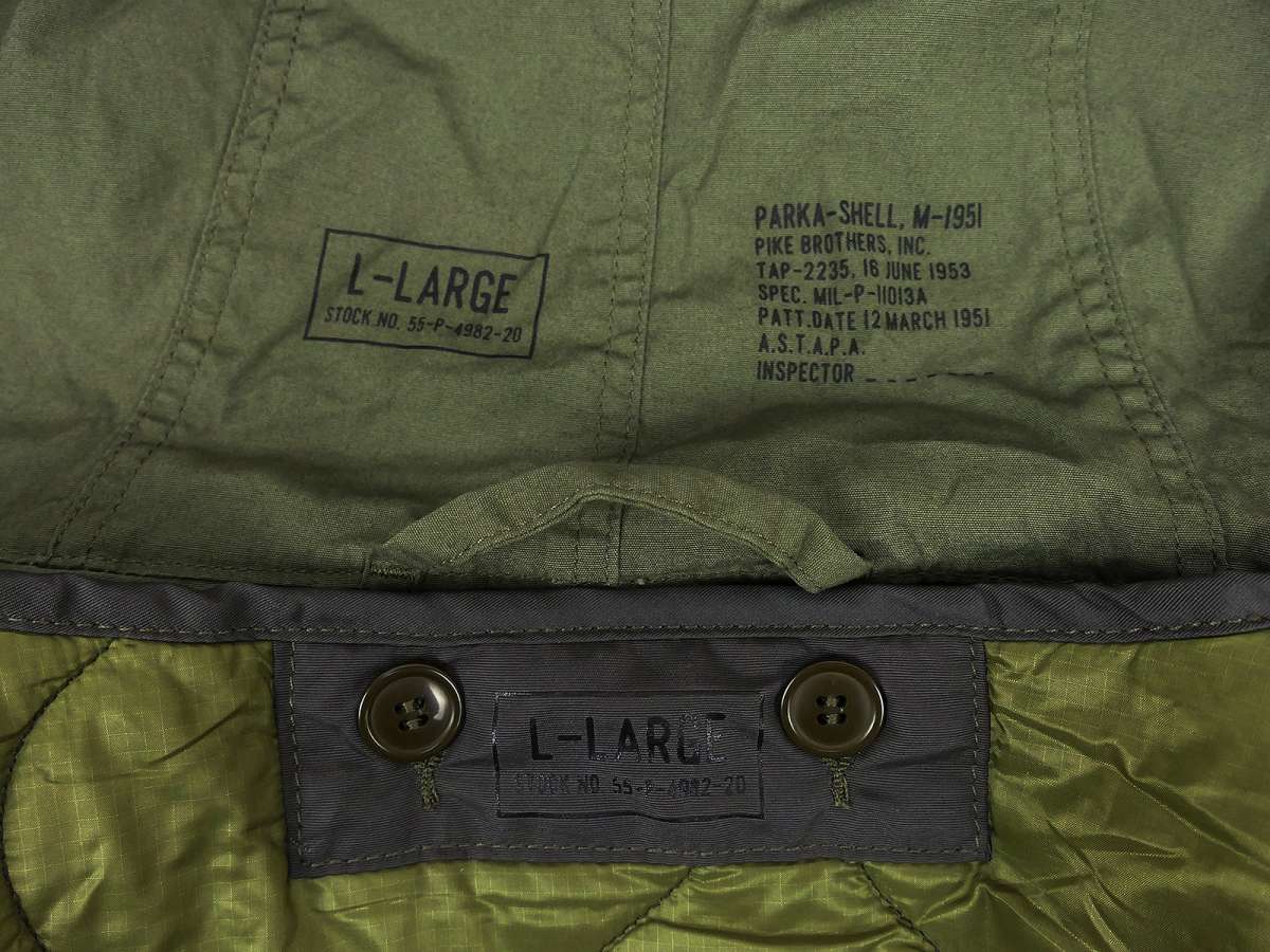 Vintage US M1951 shell parka hooded parka M51 with lining