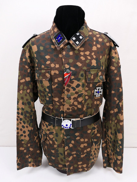 Waffen SS Uniform Sturmbannführer Otto Skorzeny camouflage jacket Ardennes + Führerkoppel 110cm