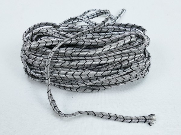 Original braid braid epaulettes silver with black pull-throughs width 5mm length 100cm