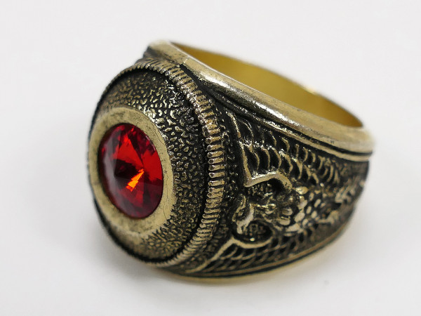 US Army ring traditional ring with red stone 20mm
