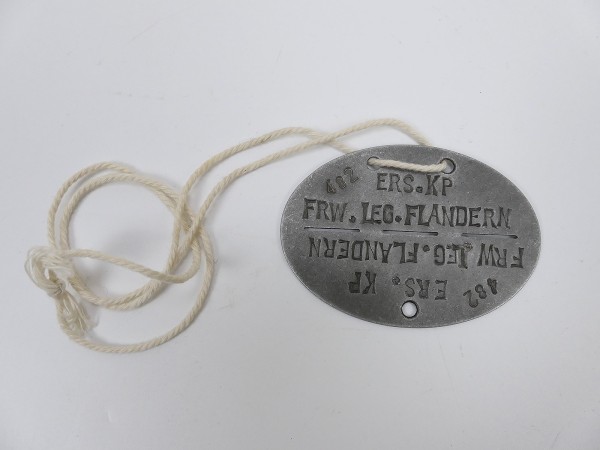 Waffen SS dog tag Volunteer Legion Flanders Replacement Company