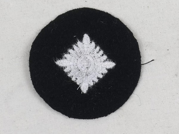 Wehrmacht tank rank star white fabric embroidered rank badge weapon color black