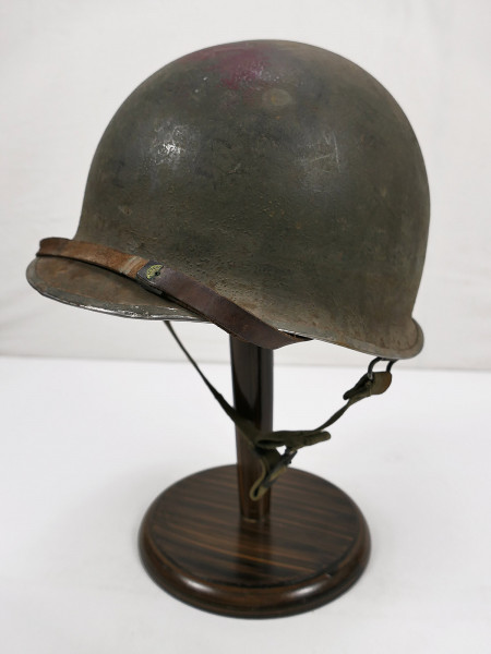 US M1 steel helmet WW2 war production with liner and chin strap